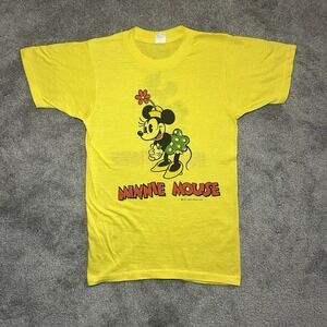 Vintage 80s Double Sided Minnie Mouse Short Sleeve Yellow T-Shirt Small